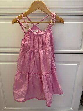 Chloe Pink Tiered Cotton Sundress for Girls